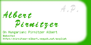 albert pirnitzer business card